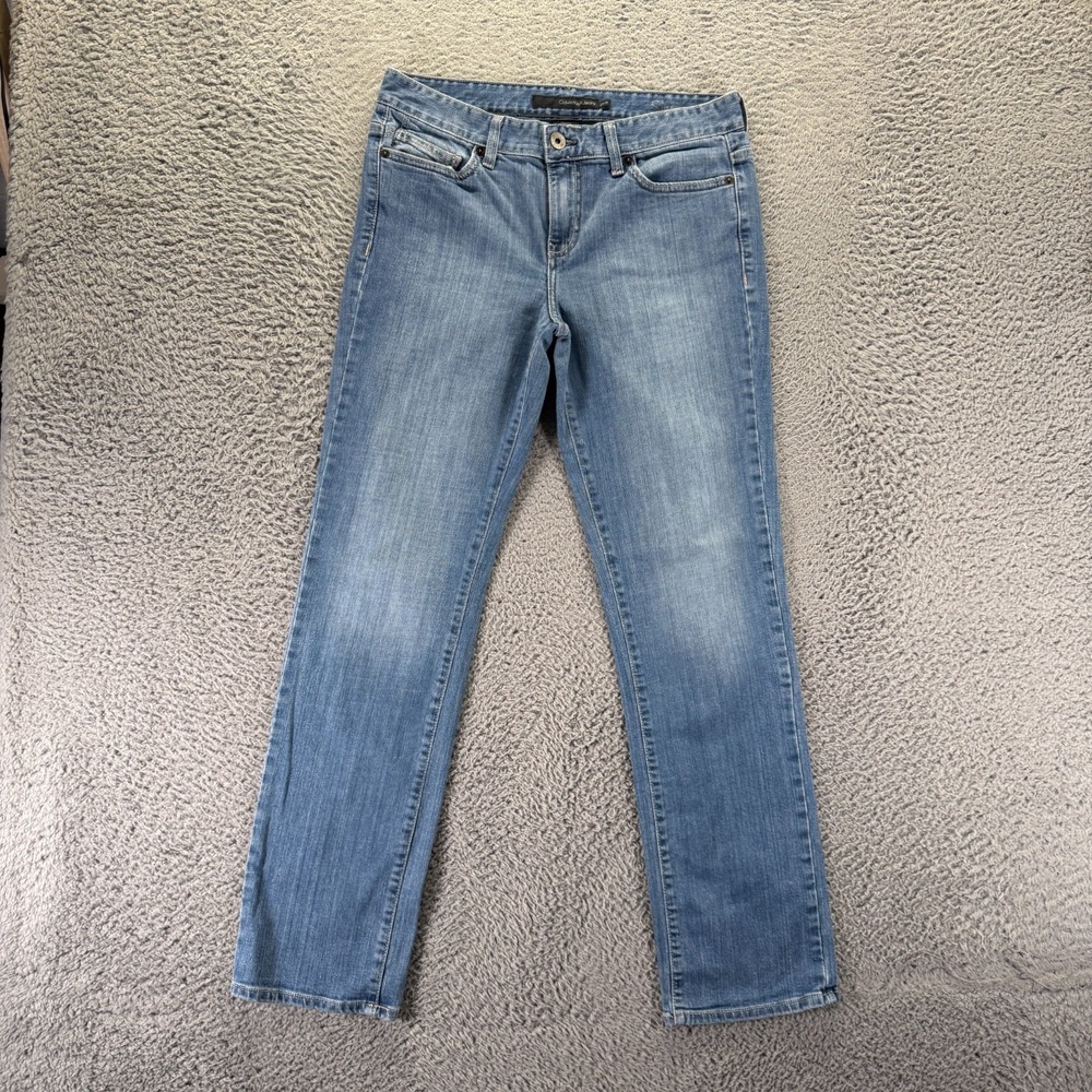 Calvin Klein Jeans Women's 8 Blue Cotton Denim Skinny Leg Faded Travel Stretch